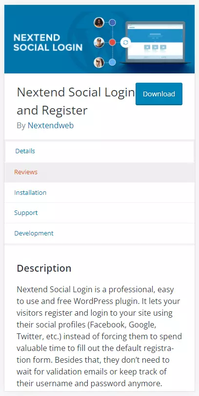 Nextend Social Login and Register sur wordpress.org