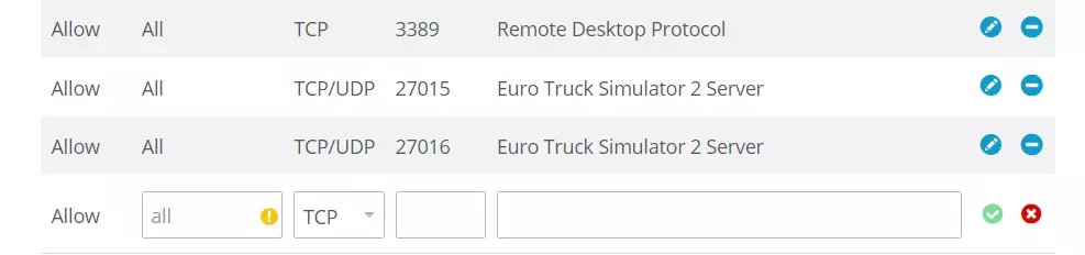 Cloud Panel IONOS : libérer les ports du serveur ETS2