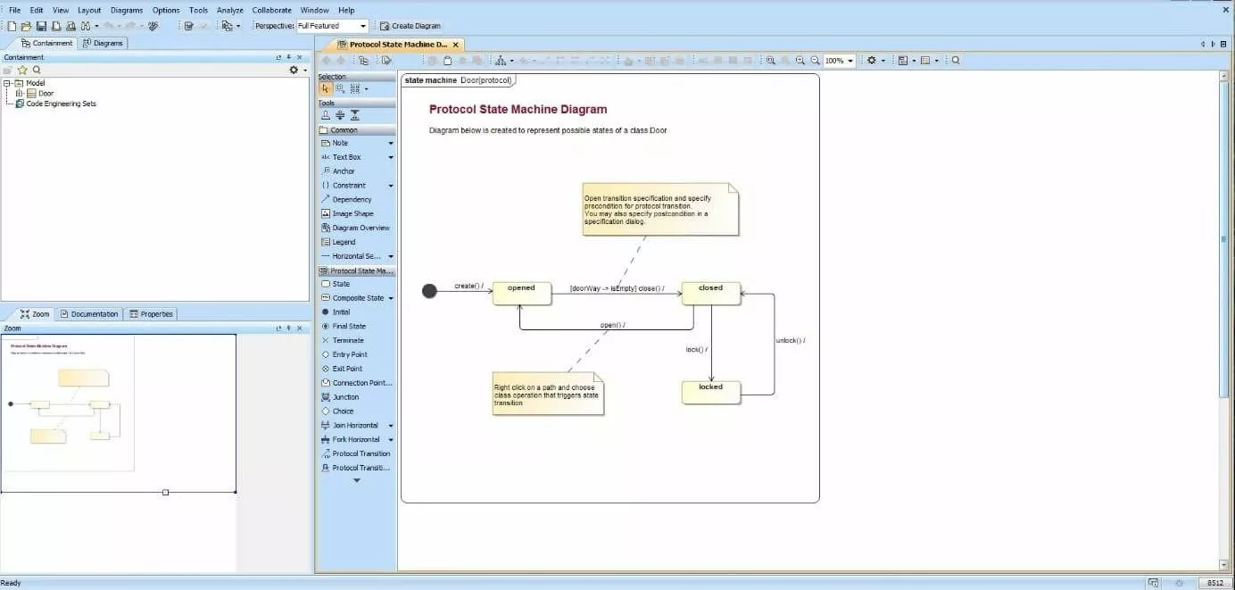 L’interface utilisateur de MagicDraw.