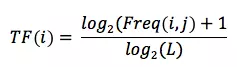 La formule pour déterminer le Term Frequency