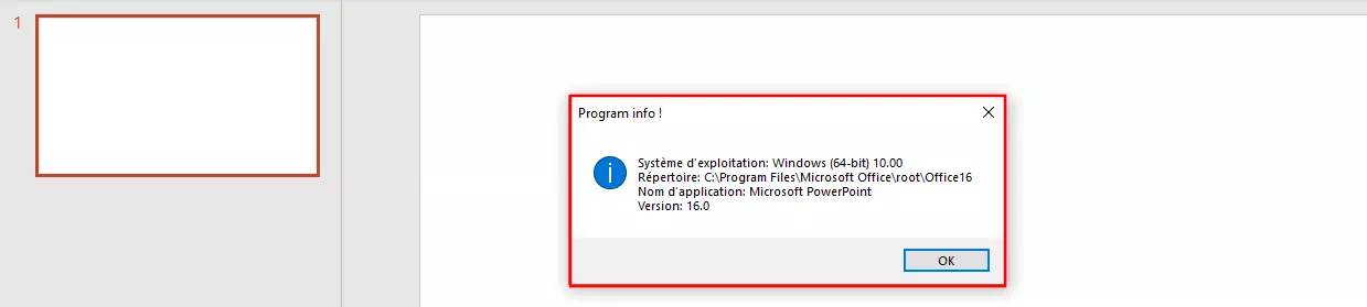 Exemple de macro PowerPoint : Program info !