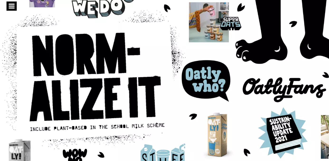 Page d’accueil de la marque Oatly