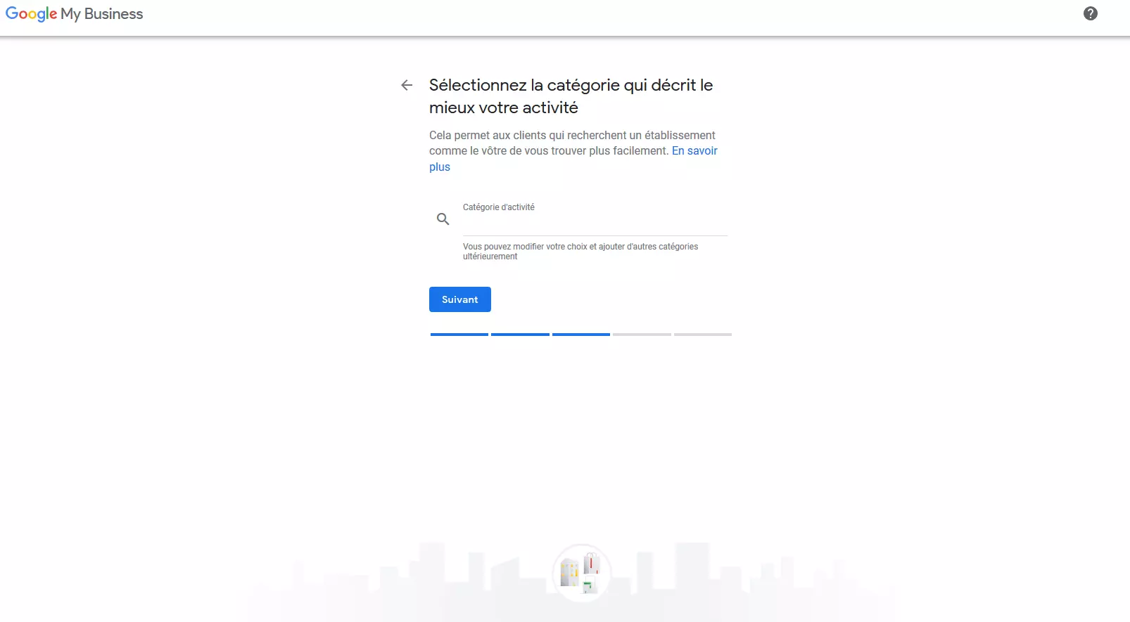 Google My Business : sélection de la catégorie pour décrire votre entreprise