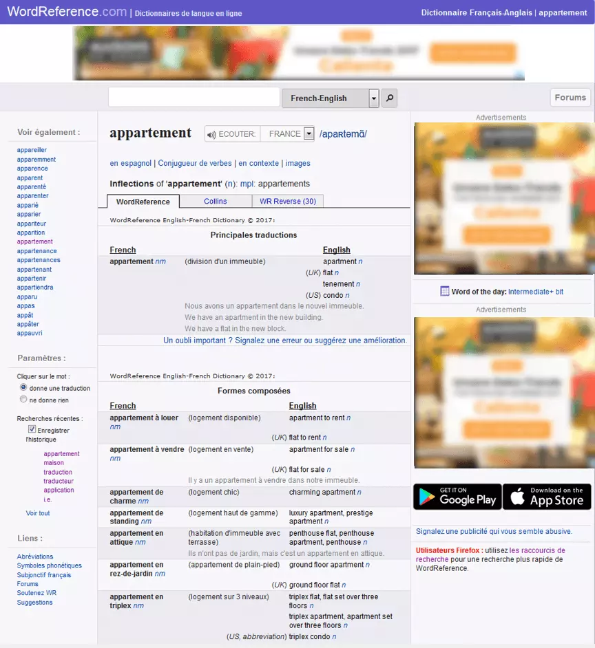 Dictionnaire en ligne WordReference