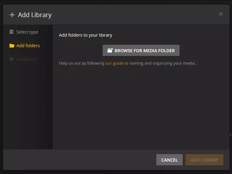 Ajouter un dossier multimédia dans Plex Media Server