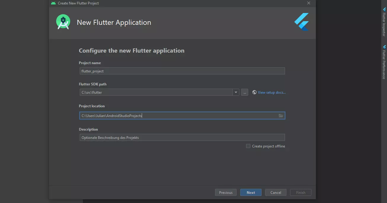 Android Studio : configuration d’une nouvelle application Flutter