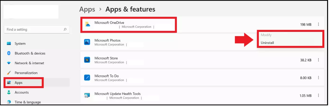 Windows 11 : liste des applications dans le menu « Applications et fonctionnalités »