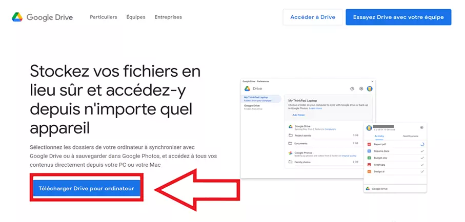 Téléchargez Drive pour ordinateur via Google