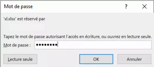 Excel : demande du mot de passe pour ouvrir un fichier en lecture seule