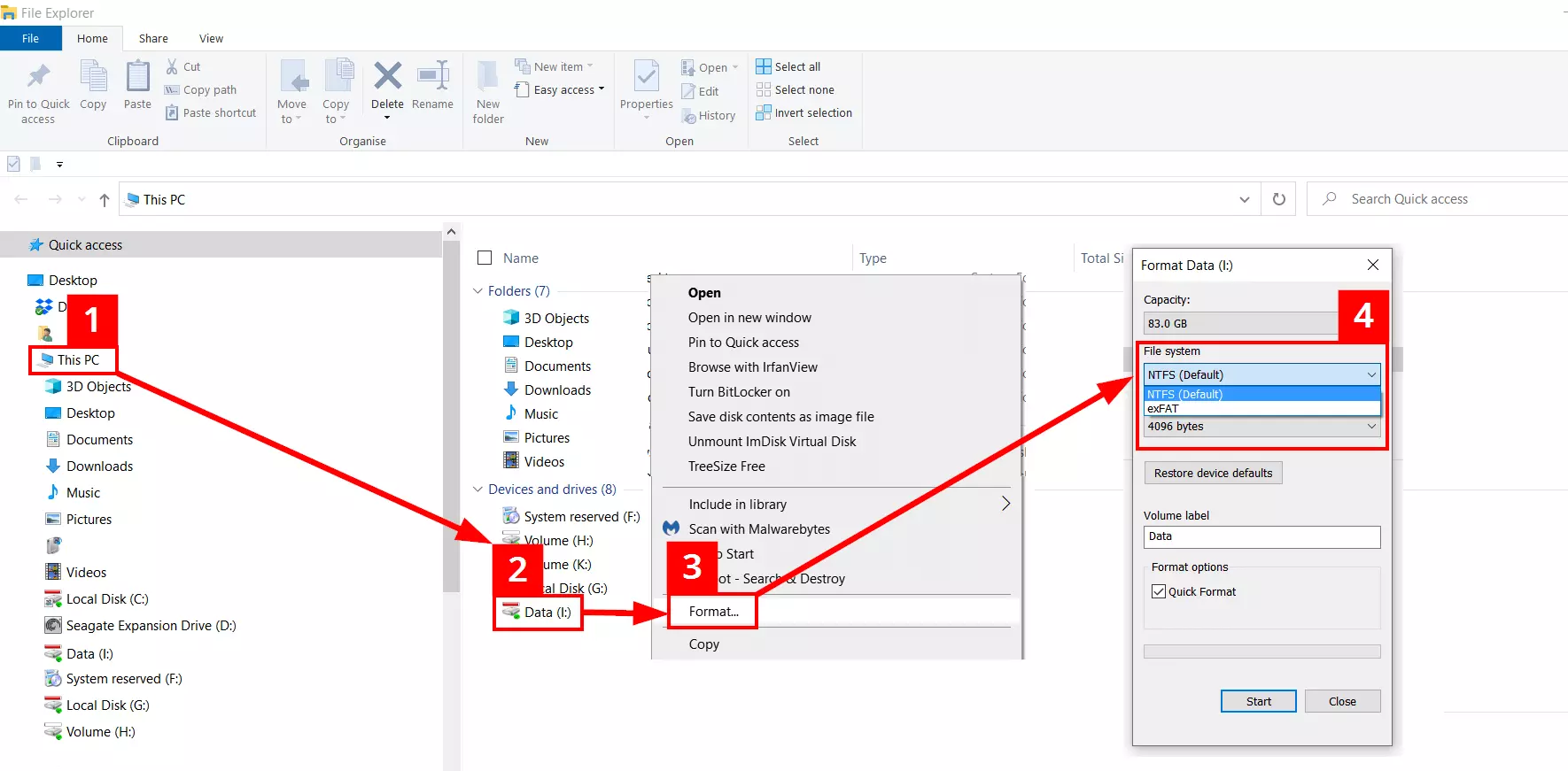 Comment formater un disque dur dans l’explorateur de fichiers de Windows