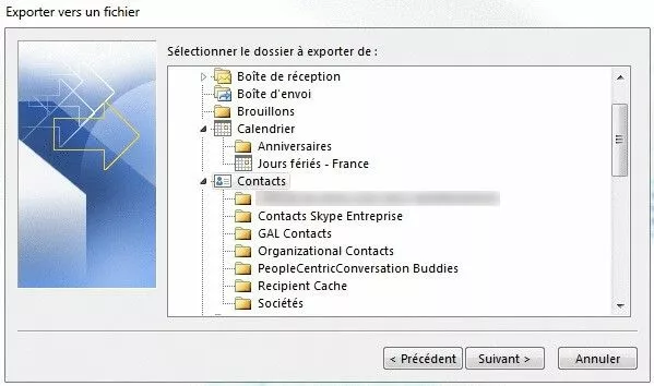 Le répertoire de dossier dans Outlook 2013