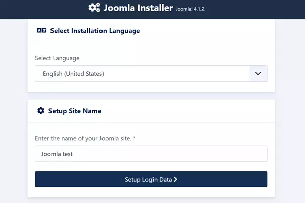 Installation Web de Joomla dans le navigateur