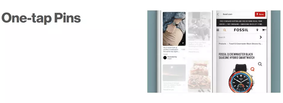 Exemple de One-tap Pin sur Pinterest