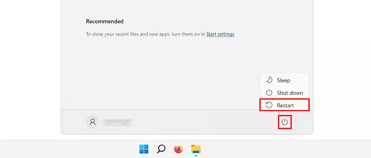 Bouton « Marche/Arrêt » dans le menu Démarrer de Windows 11