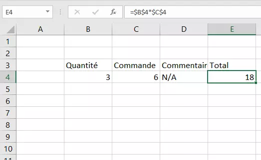 Formules Excel avec symbole $ (figer les références des cellules)