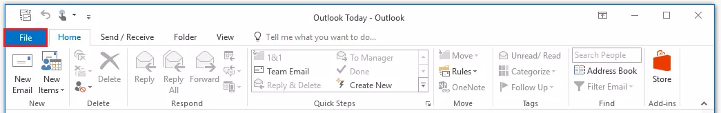 Menu Outlook