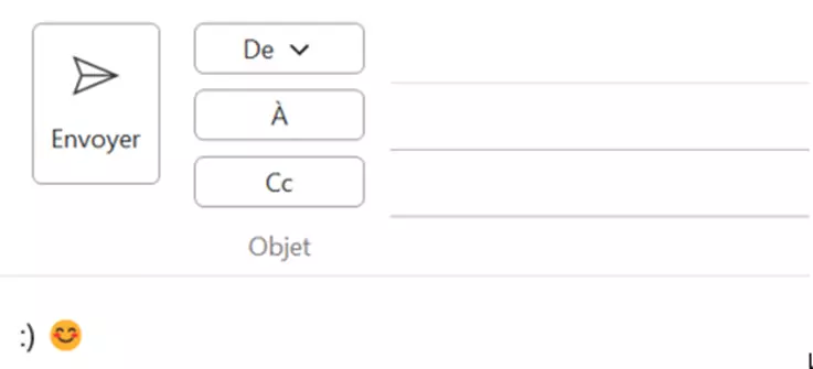 Outlook : deux variantes du smiley de base