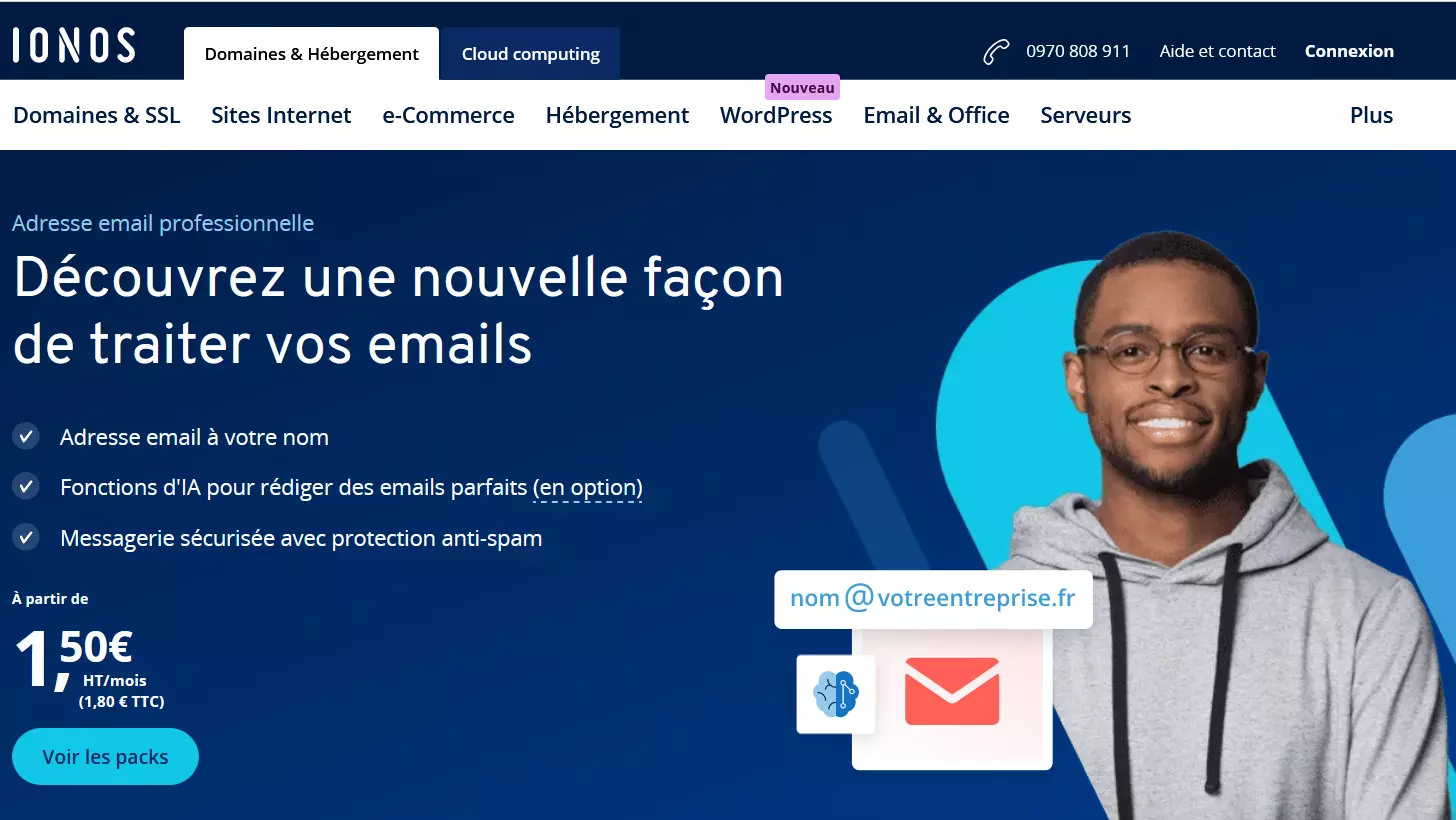 Site Web IONOS : créer sa propre adresse email