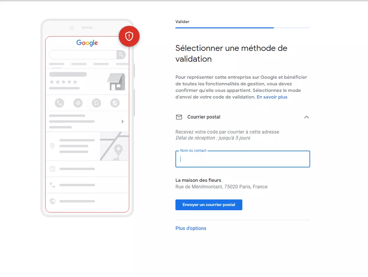 Inscrivez-vous sur Google My Business : confirmer l’identité