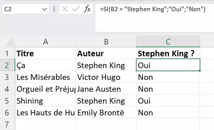 Excel : vérification de valeurs en texte