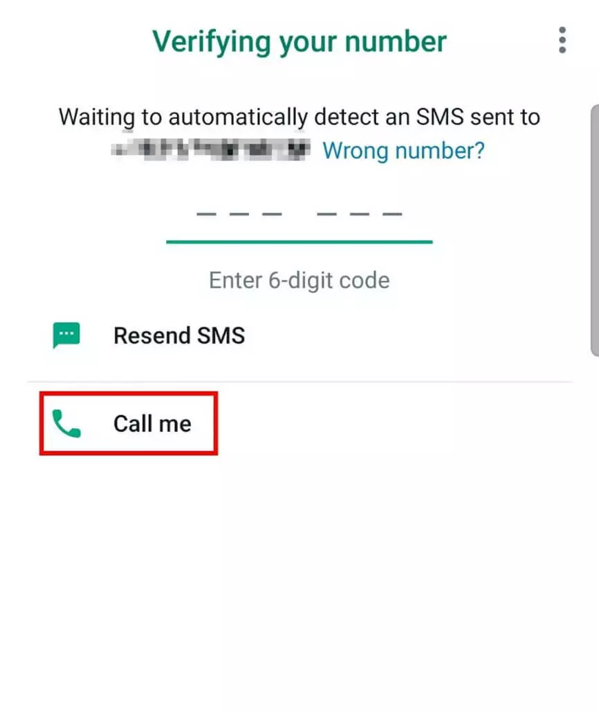 Recevoir un appel pour vérifier votre numéro de téléphone sur WhatsApp