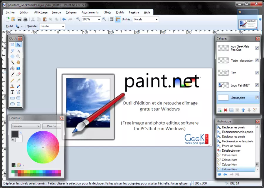 Capture d’écran de Paint.NET