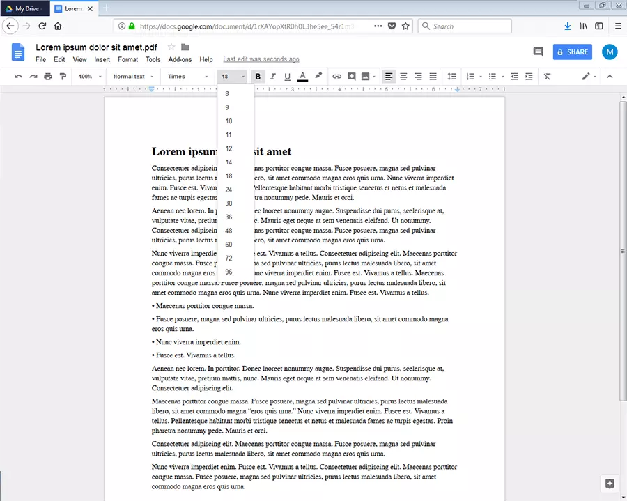 Modifier un PDF dans Google Docs