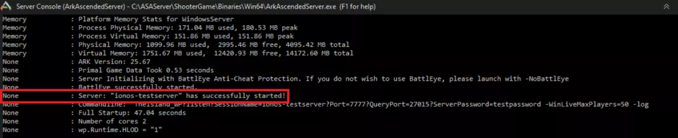 Lancement du serveur ARK : Survival Ascended