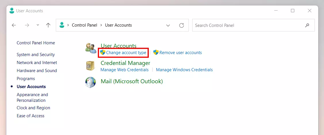 « Comptes d’utilisateurs » dans Windows 11