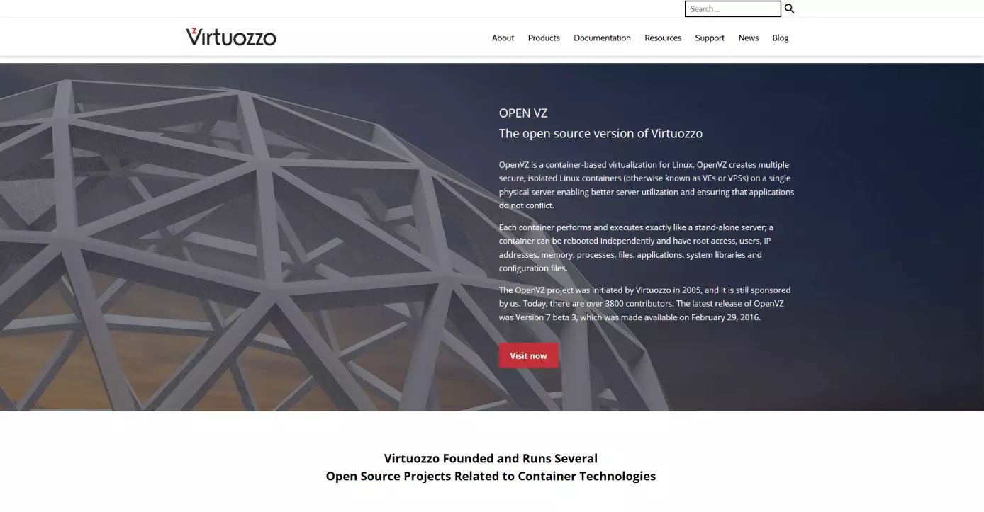 Le projet open source Virtuozzo sous virtuozzo.com/open-source