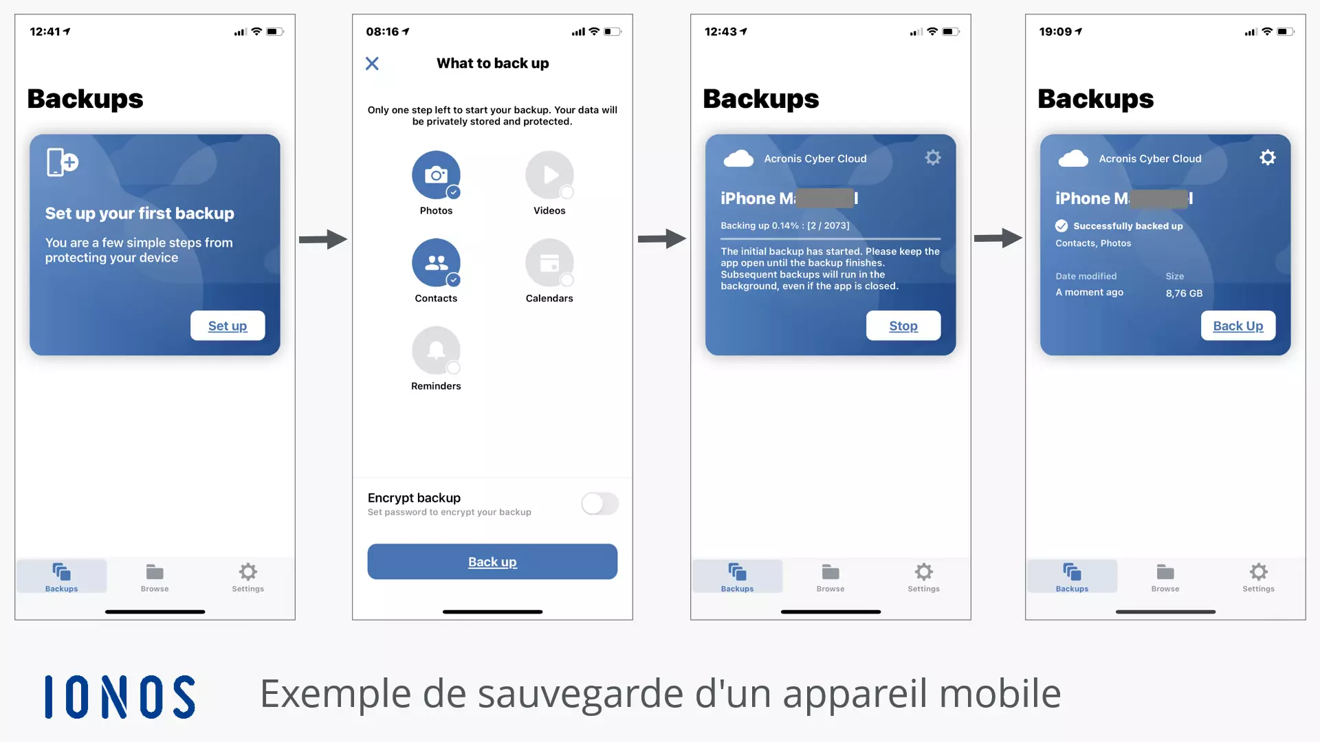 Stocker des photos avec MyDefender : console de sauvegarde sur un appareil mobile