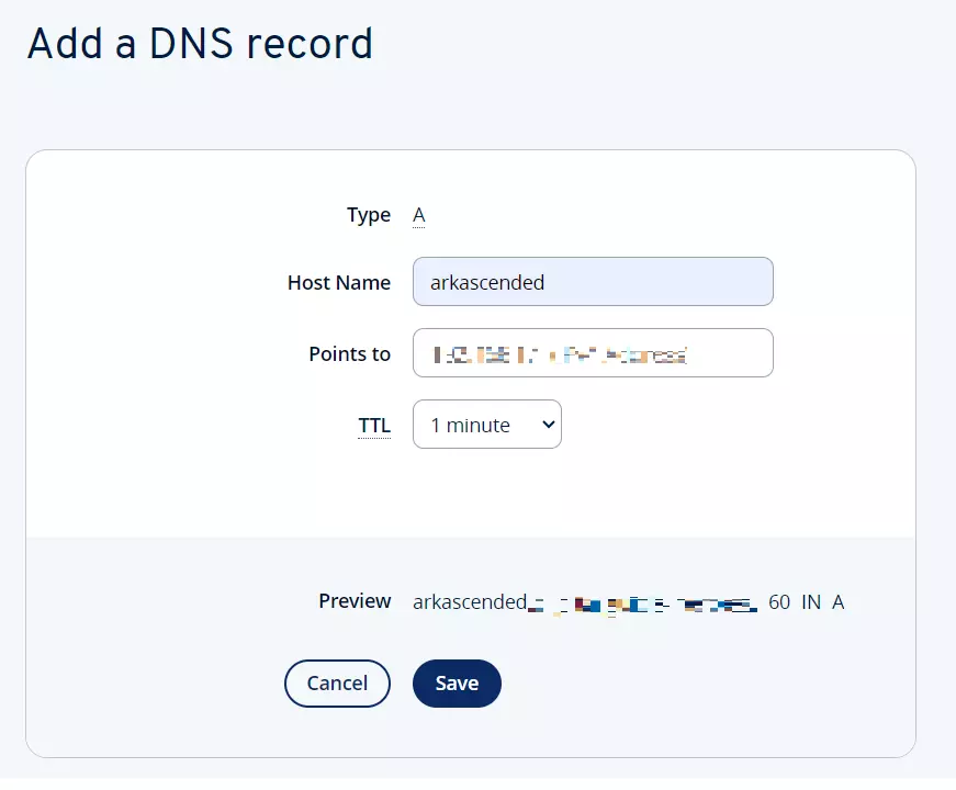 Ajouter A-Record à IONOS