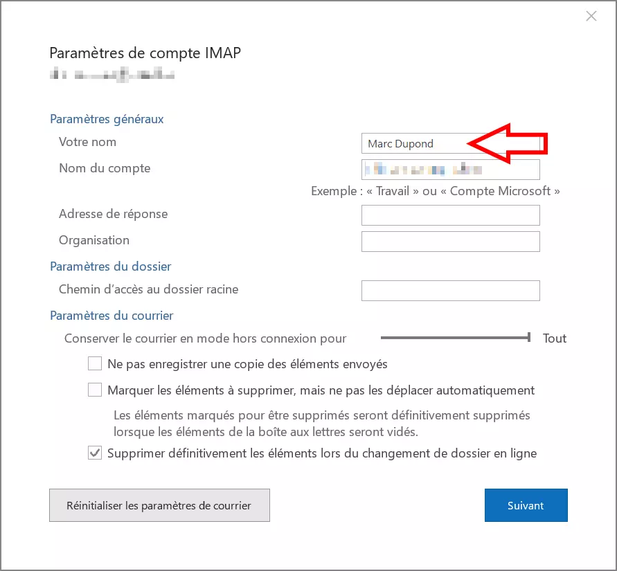 Changer l’expéditeur dans Outlook : entrez le nom alternatif 