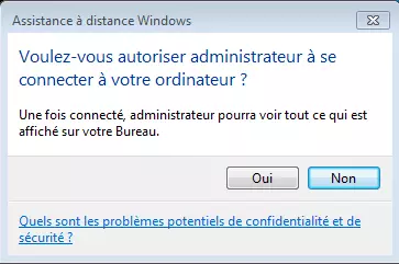 Fenêtre de dialogue permettant d’approuver la connexion de l’utilisateur extérieur