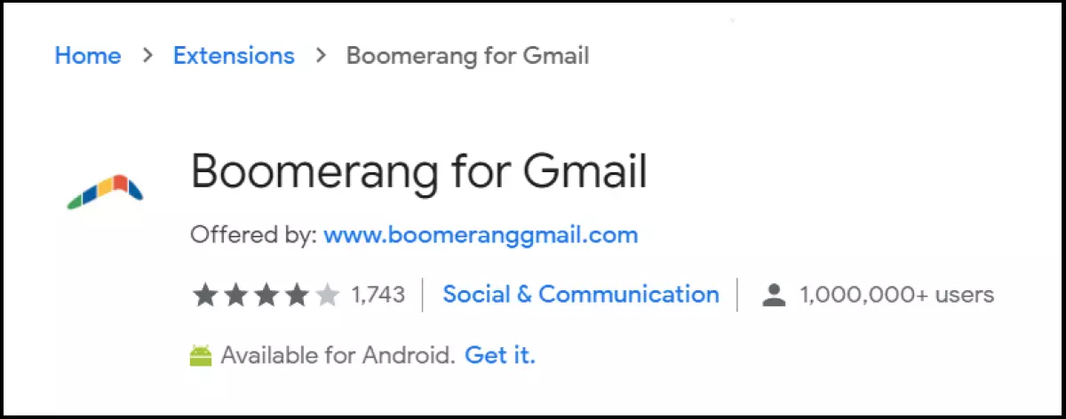 Boomerang propose des emails programmés, des rappels et une rédaction intuitive