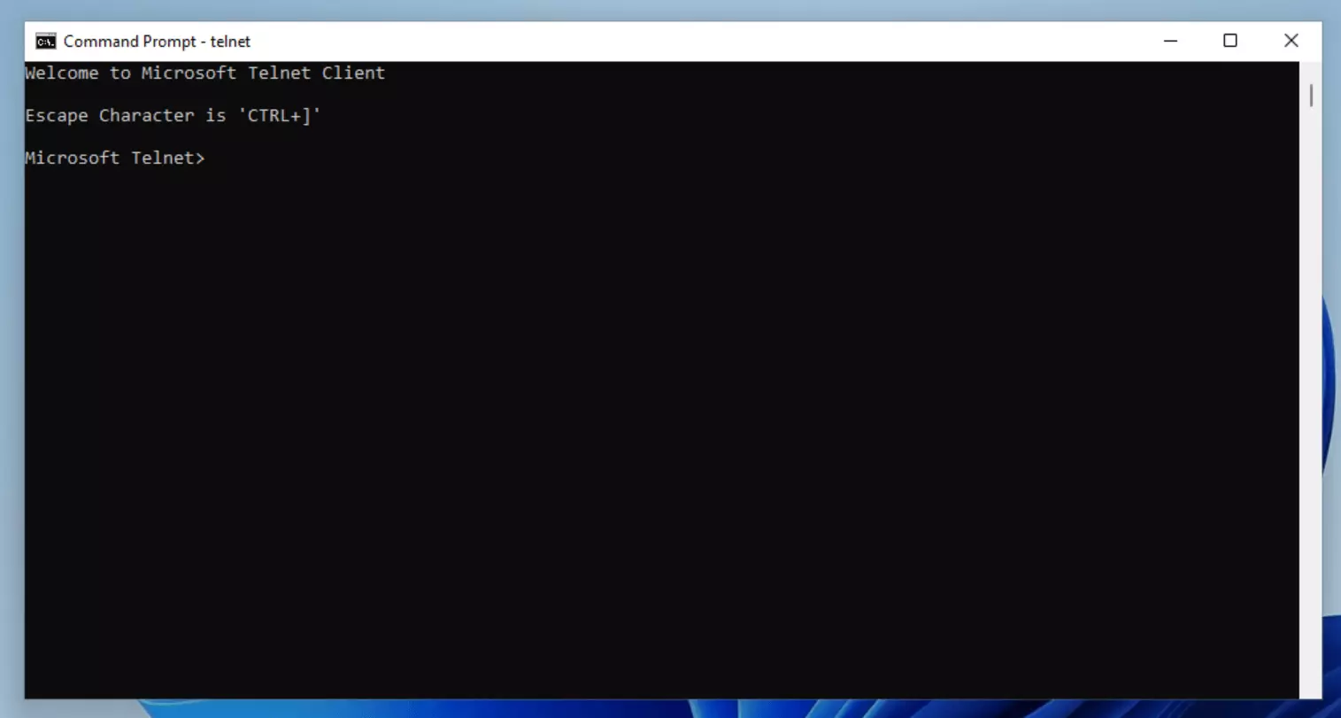 Client Telnet sous Windows 11