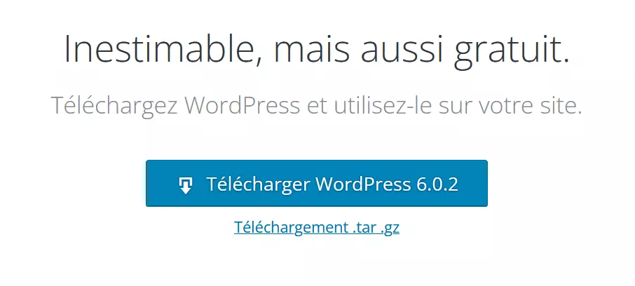 Copie d’écran du site WordPress « wordpress.org »