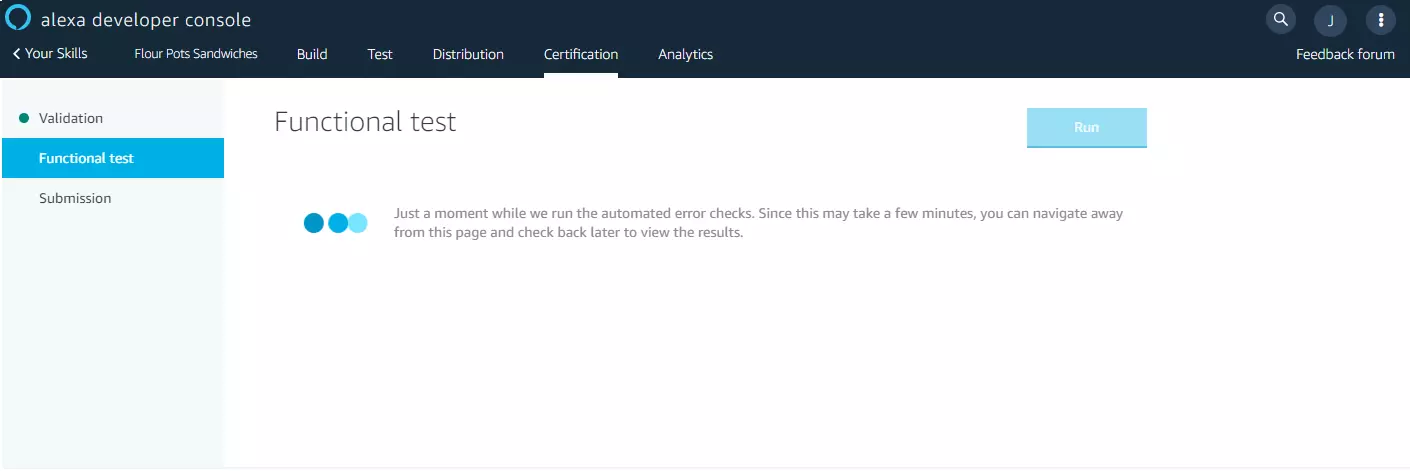 Alexa Developer Console : test de fonctionnalité