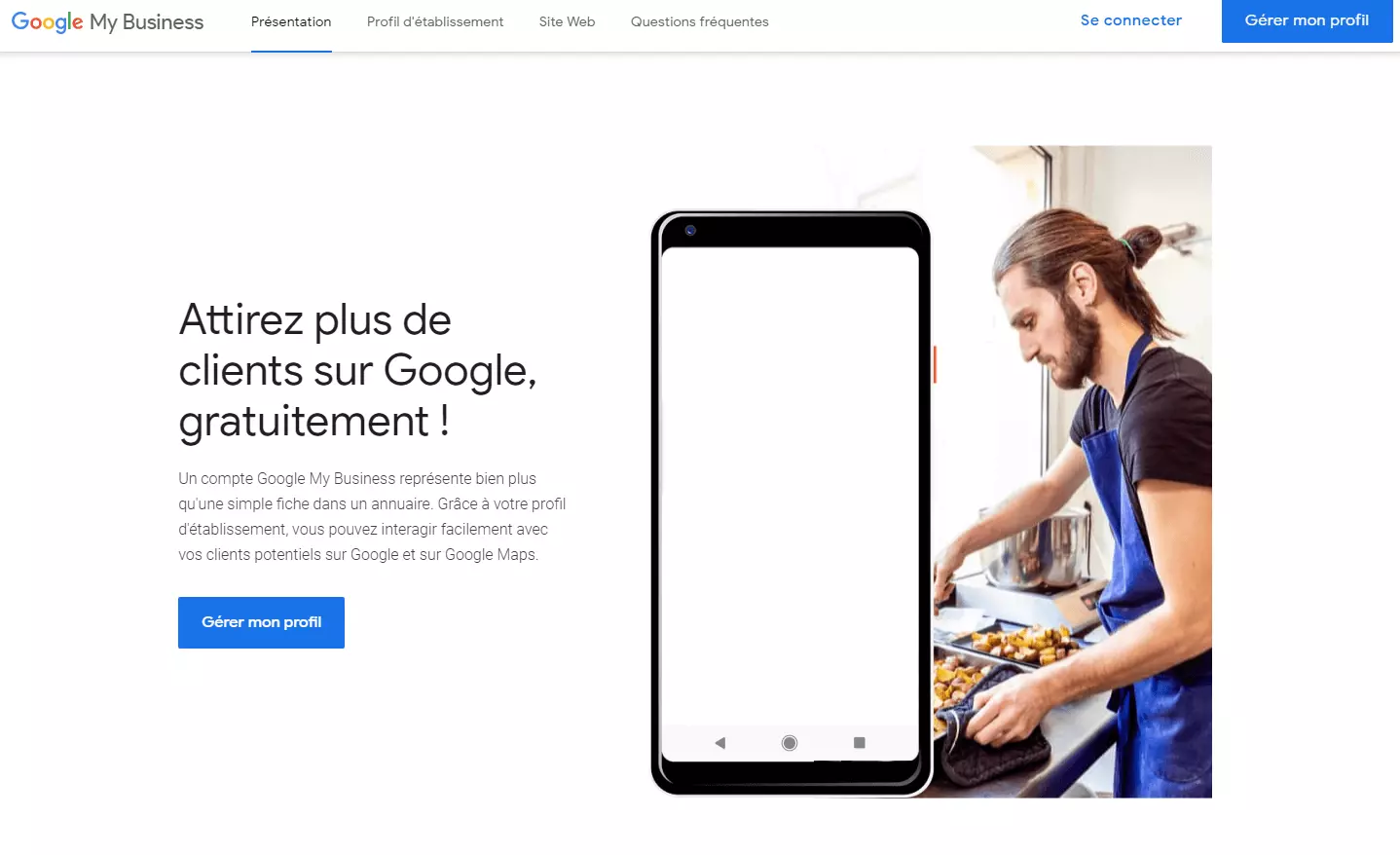 Le site Internet de Google My Business