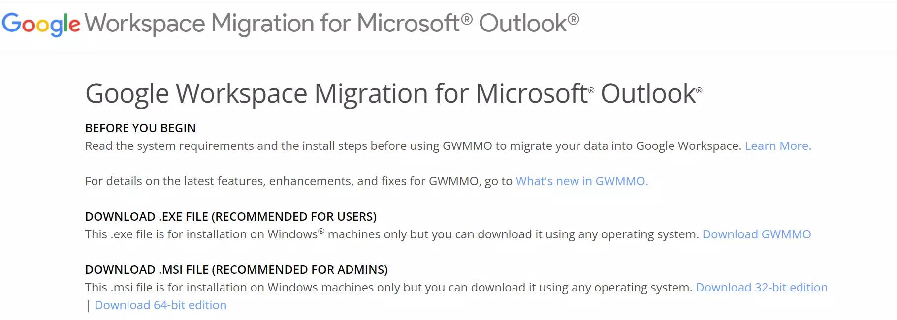 Google Workspace Migration for Microsoft Outlook : choisir un compte