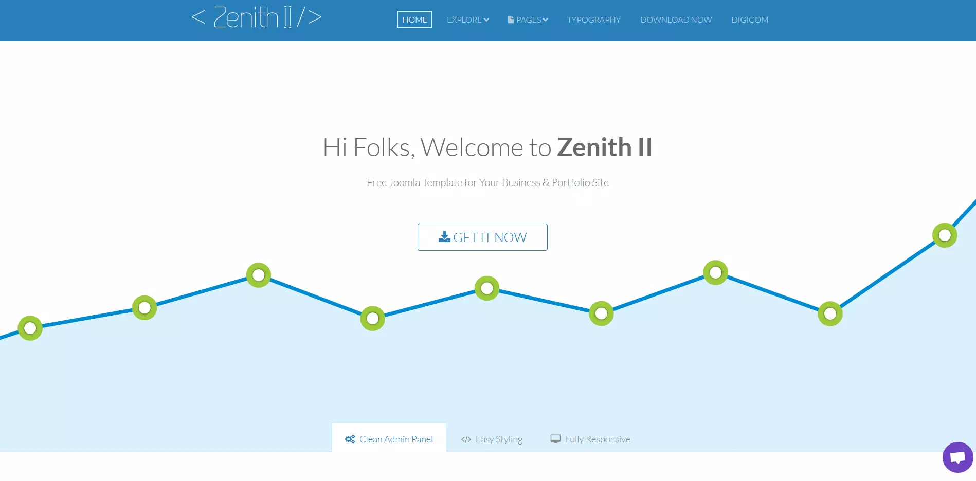 Capture d’écran du template Joomla Zenith II