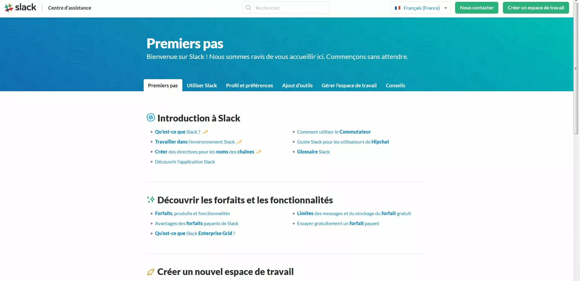Premiers pas sur Slack