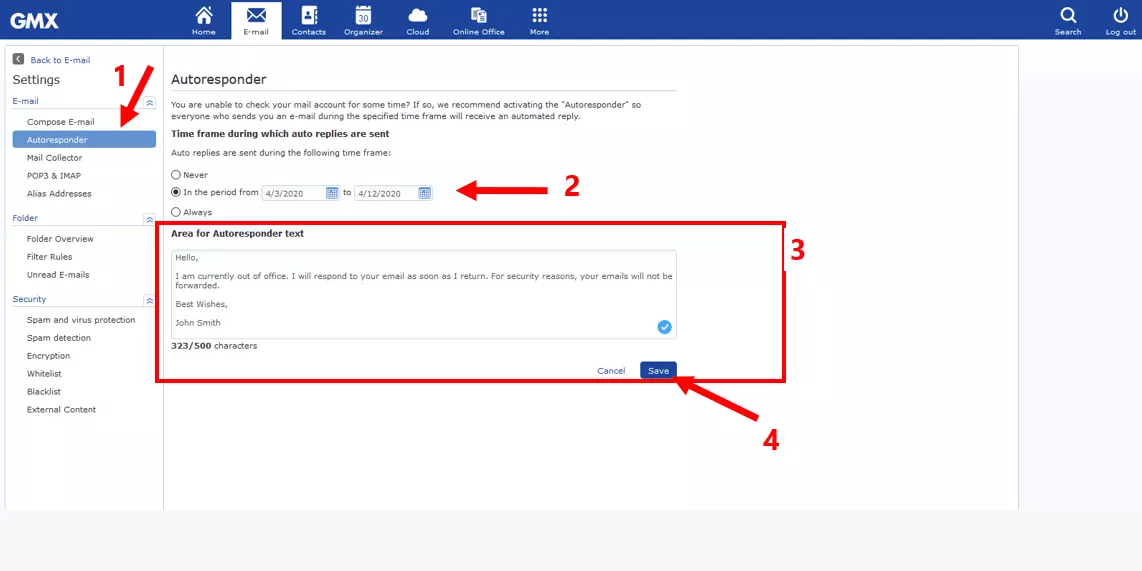 Configurer un message d’absence facilement avec GMX.