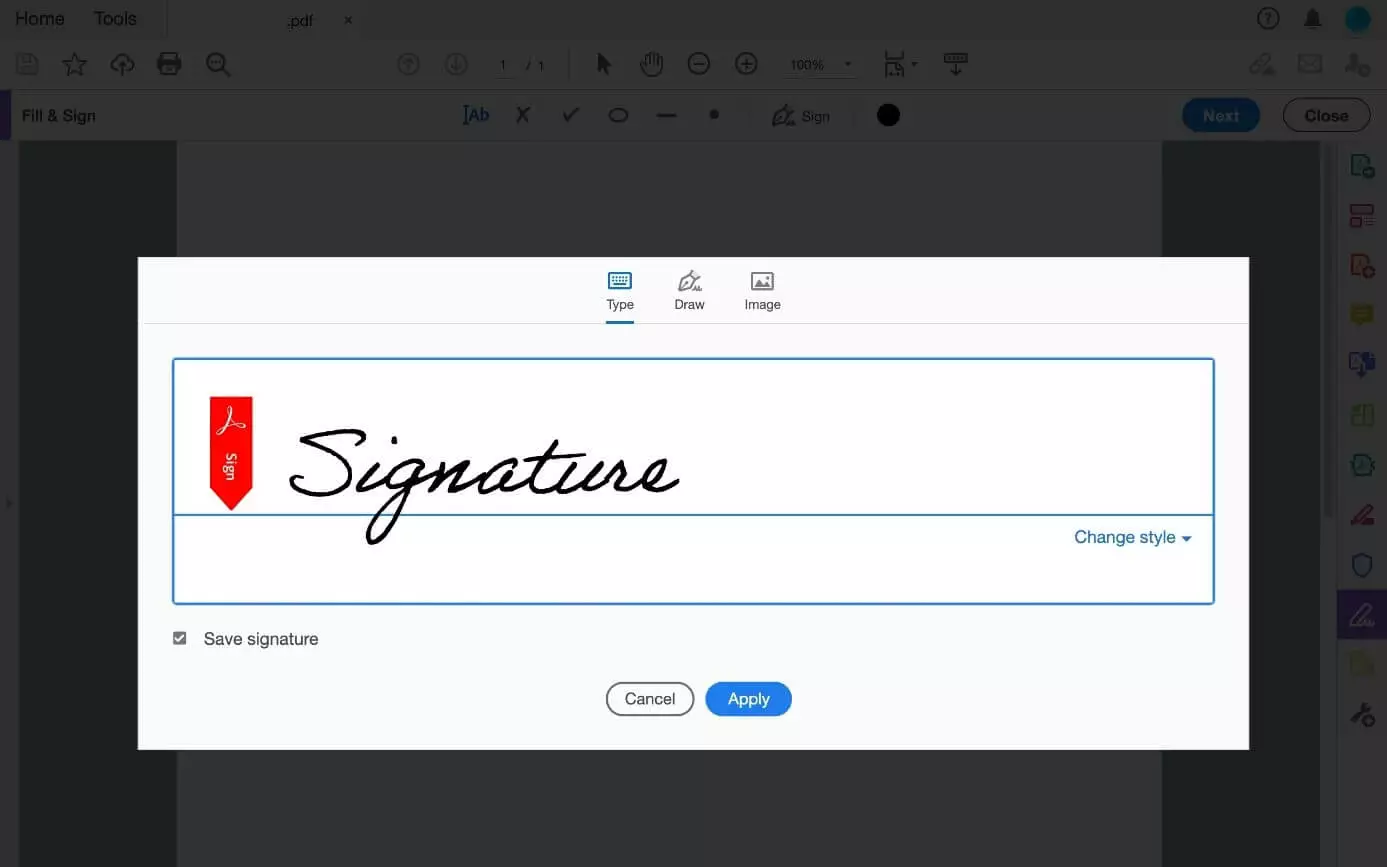 Adobe Acrobat : créer une signature