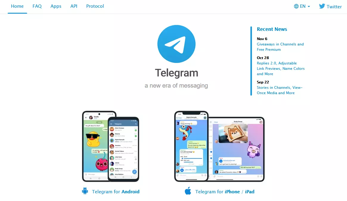 Capture d’écran de la page Telegram