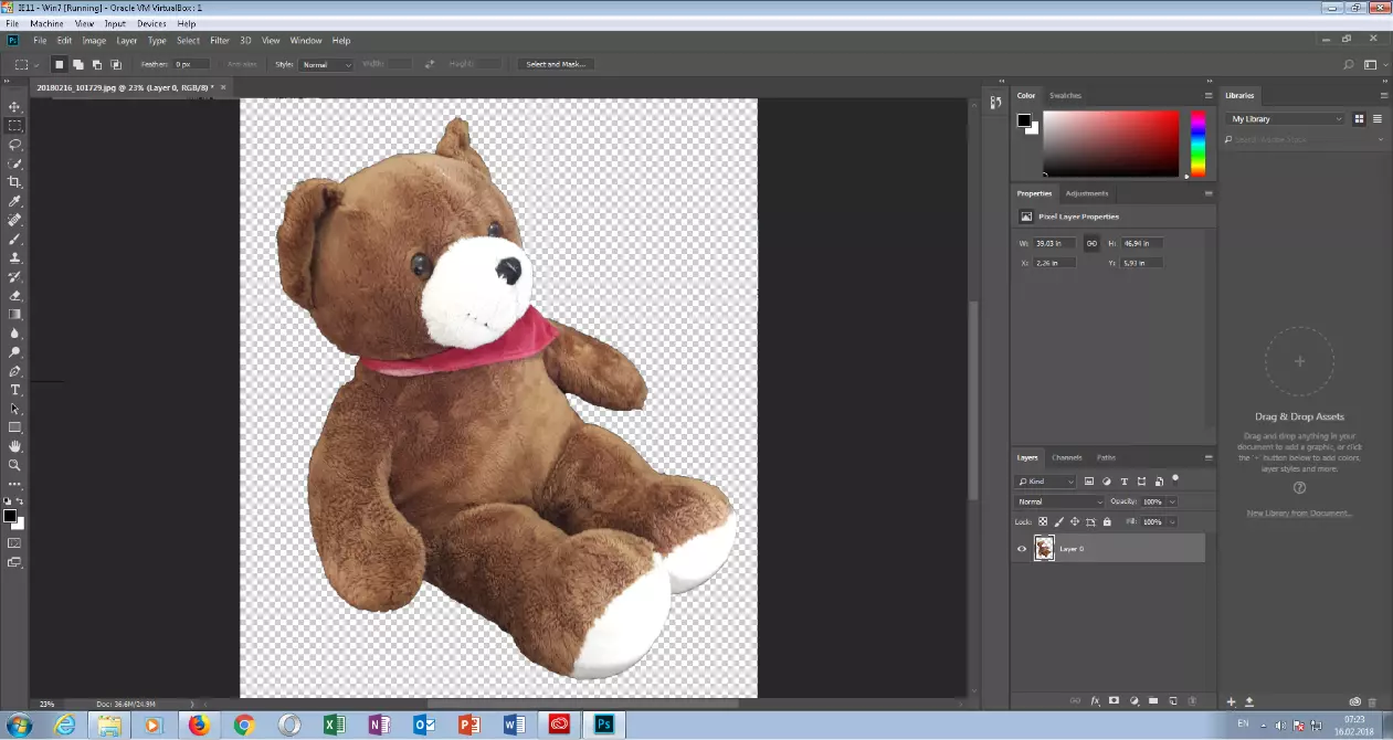 Photoshop : objet sur fond transparent