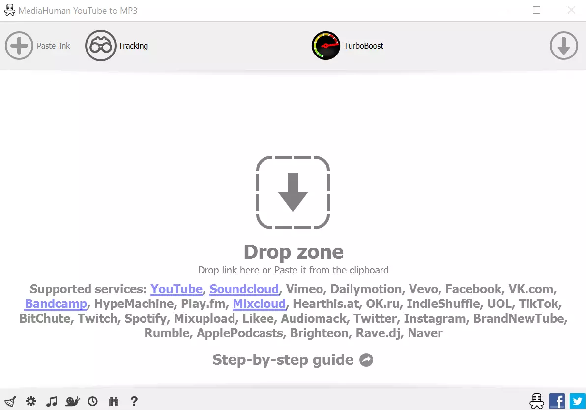 Interface utilisateur du convertisseur YouTube to MP3 de MediaHuman