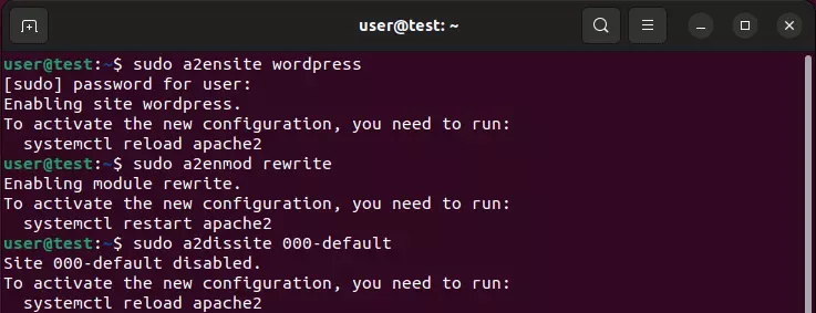 Terminal Ubuntu : activation et désactivation des modules et des pages