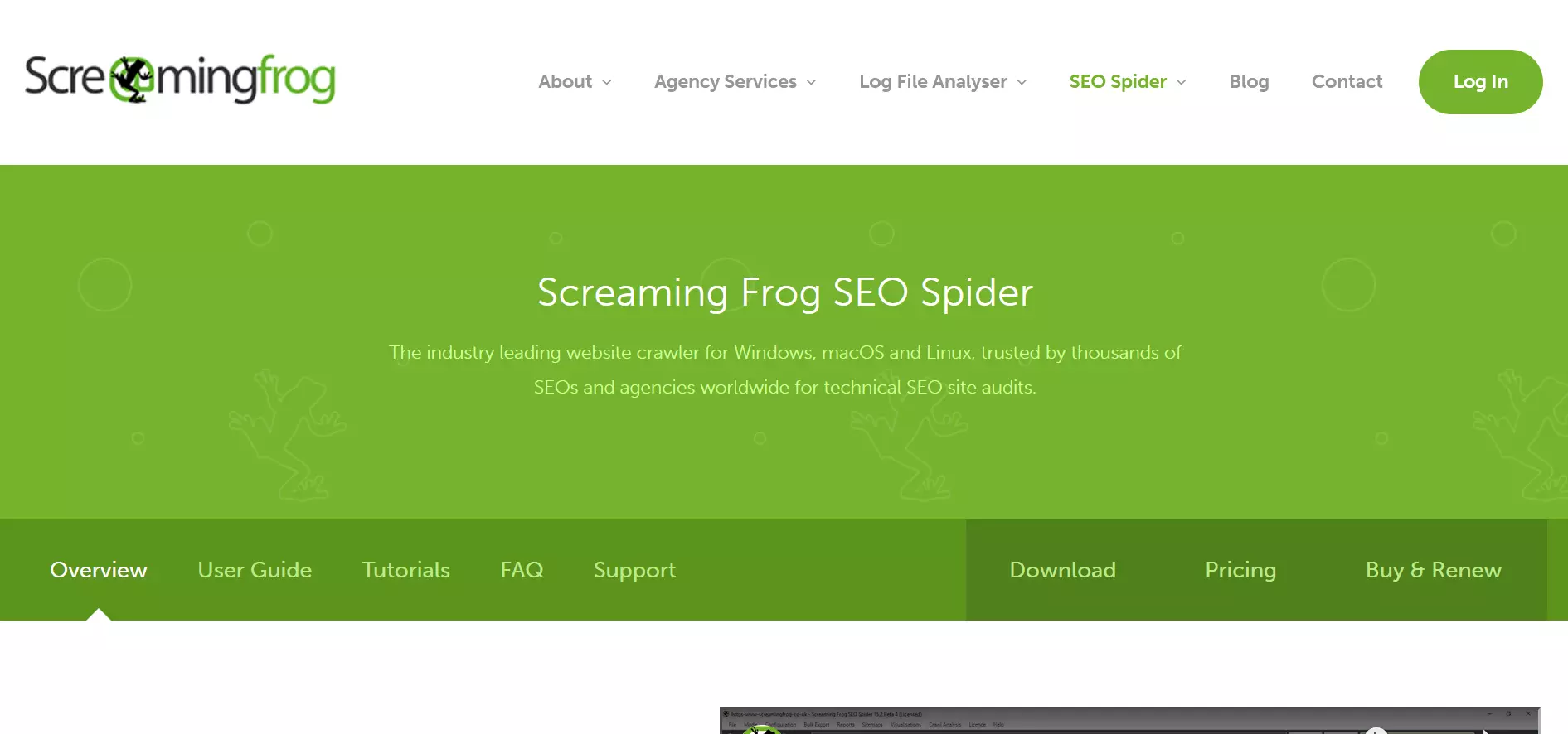 Capture d’écran de l’outil SEO de Screaming Frog