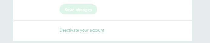 Twitter : bouton « Désactivate your account »